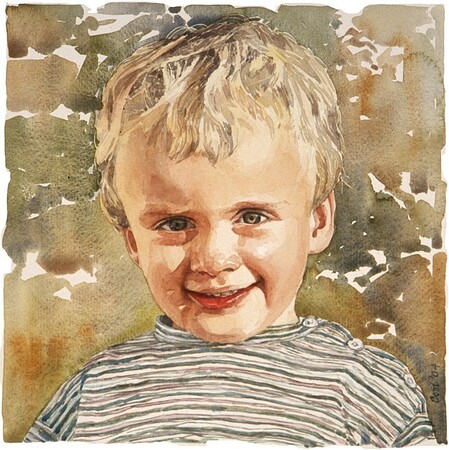 Kinderportret Elmas - Aquarel 2004