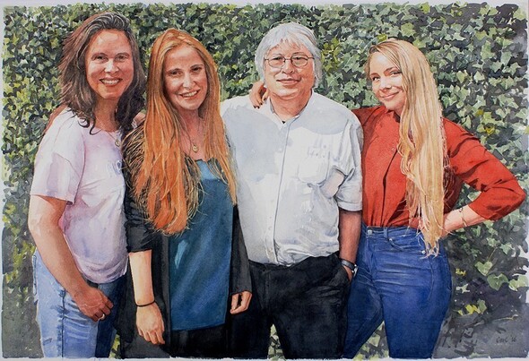 Gezinsportret  2016 - Aquarel