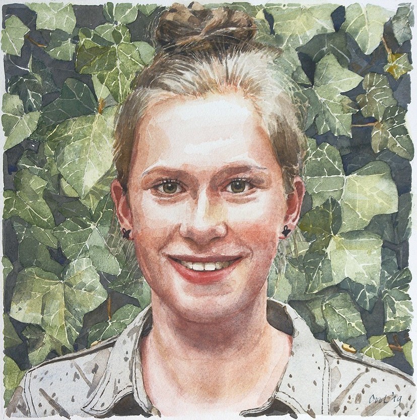 Portret Annick - Aquarel 2019