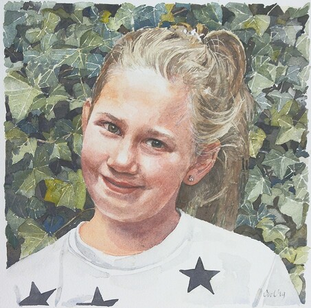 Portret Janika - Aquarel 2019